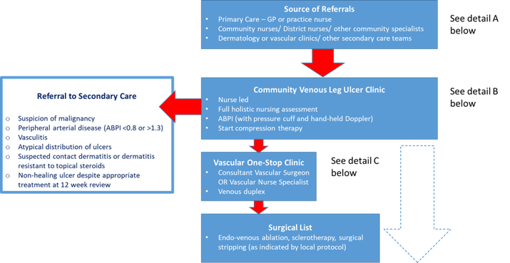 Image of venous leg ulcer pathway recommendations